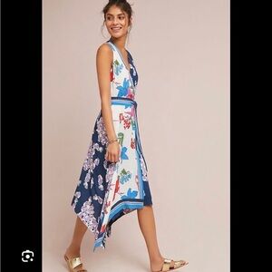 Anthropologie Maeve Botanica Midi Dress | Navy Floral | 2 | Like New